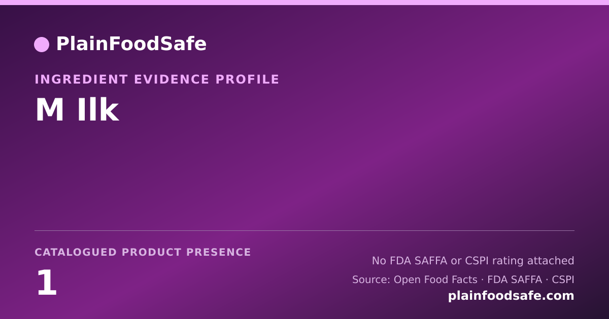 Share card for M Ilk Food Ingredient Evidence Profile
