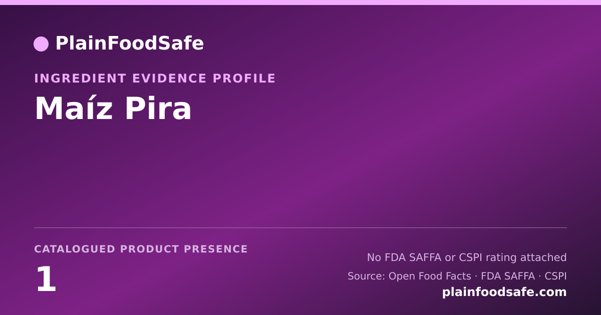 Share card for Maíz Pira Food Ingredient Evidence Profile