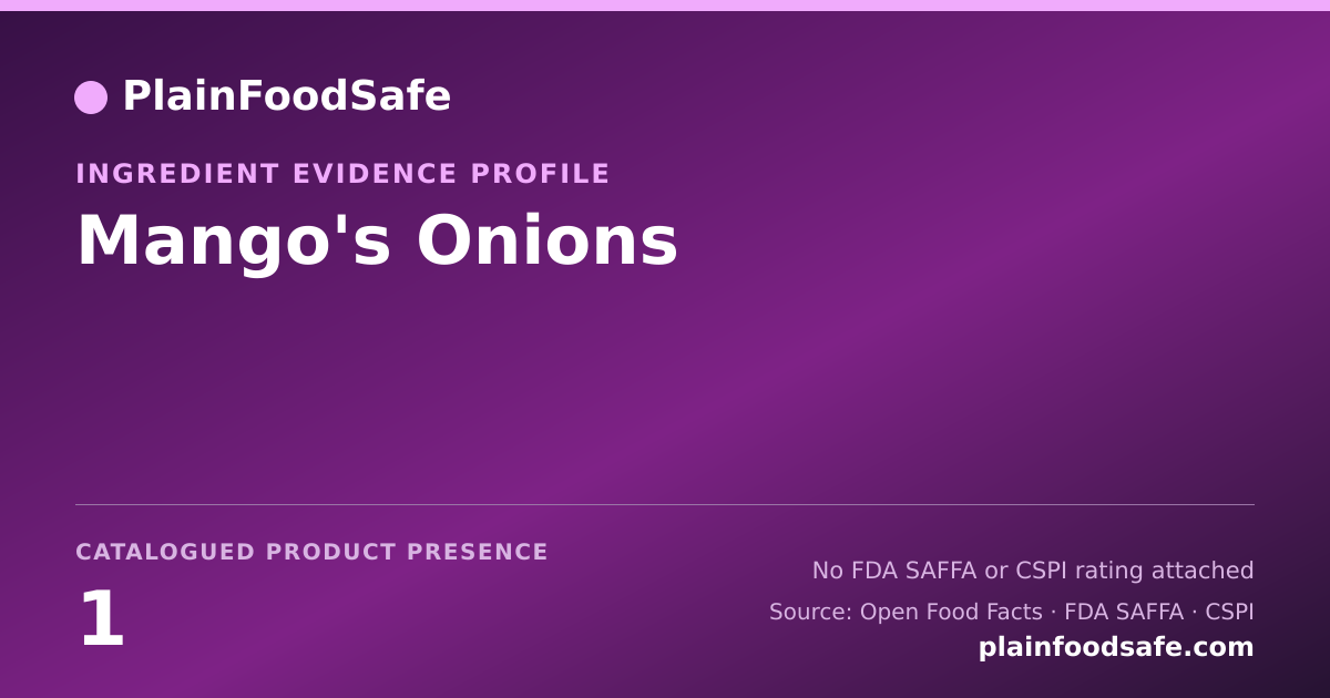 Share card for Mango's Onions Food Ingredient Evidence Profile