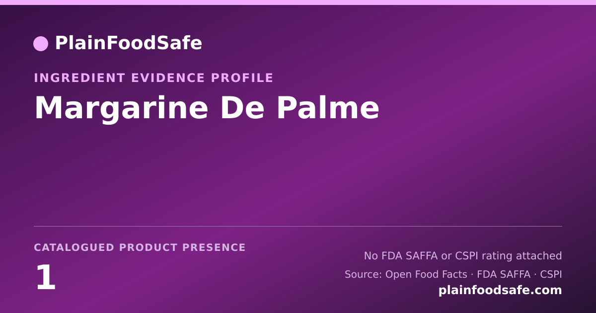 Share card for Margarine De Palme Food Ingredient Evidence Profile