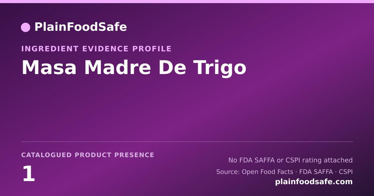 Share card for Masa Madre De Trigo Food Ingredient Evidence Profile