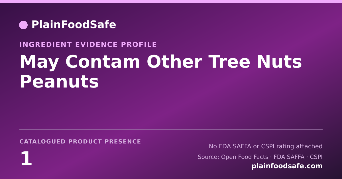 Share card for May Contam Other Tree Nuts Peanuts Food Ingredient Evidence Profile