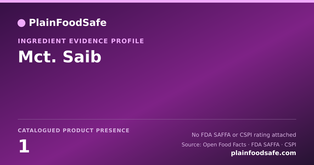 Share card for Mct. Saib Food Ingredient Evidence Profile