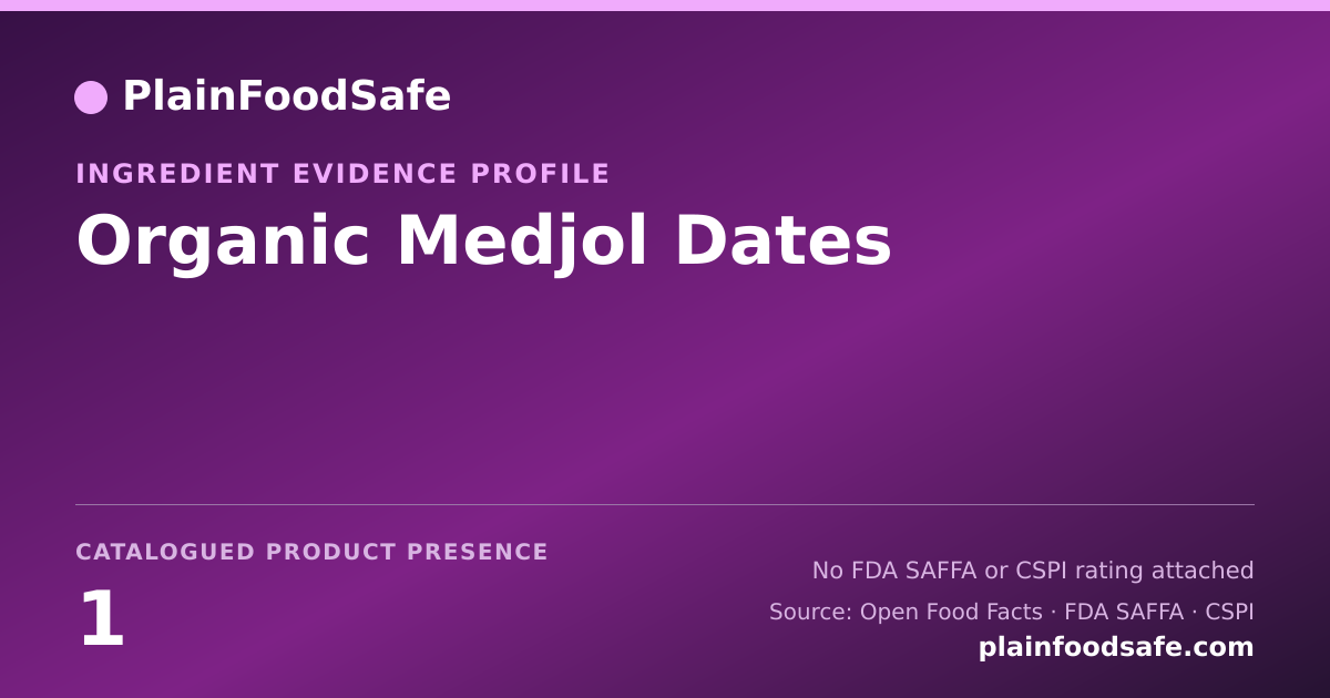 Share card for Organic Medjol Dates Food Ingredient Evidence Profile