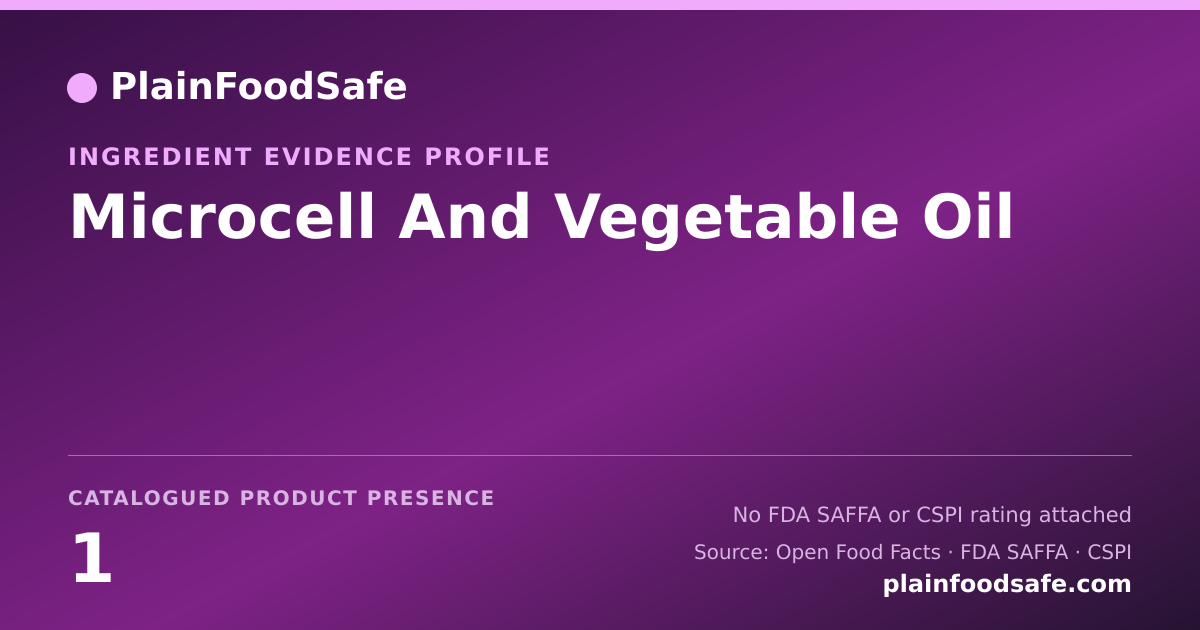 Share card for Microcell And Vegetable Oil Food Ingredient Evidence Profile