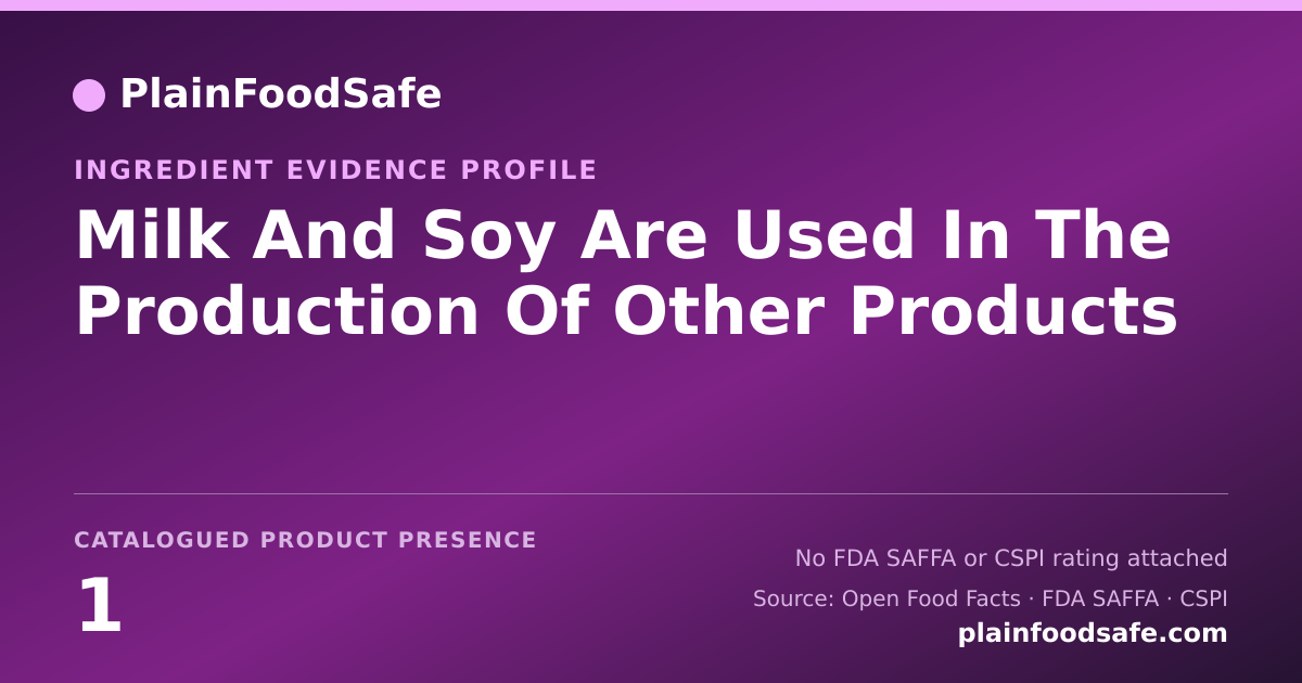 Share card for Milk And Soy Are Used In The Production Of Other Products Food Ingredient Evidence Profile