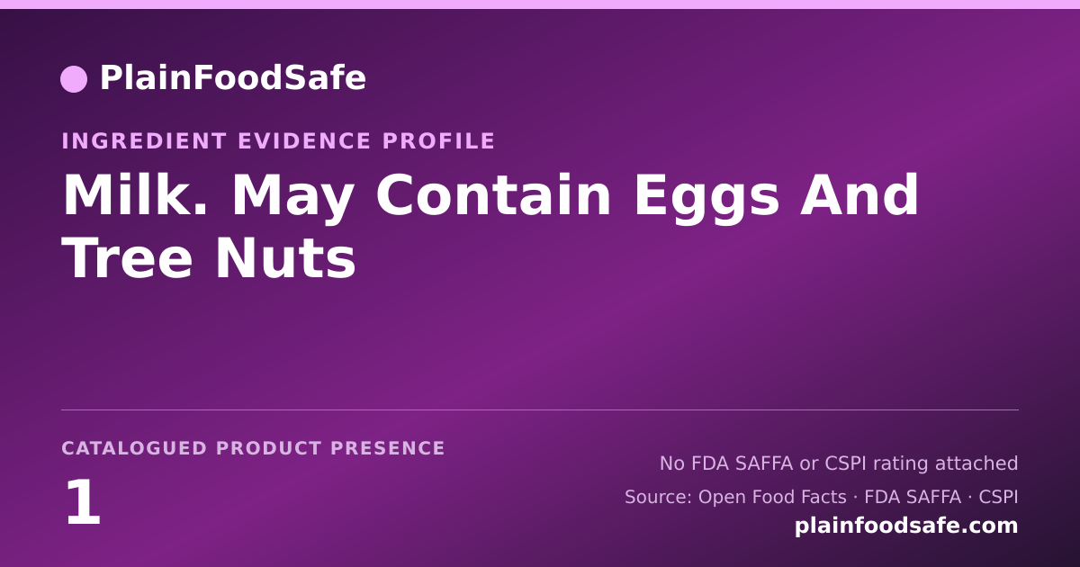 Share card for Milk. May Contain Eggs And Tree Nuts Food Ingredient Evidence Profile