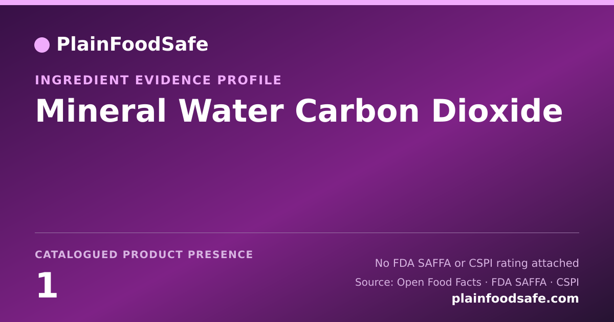 Share card for Mineral Water Carbon Dioxide Food Ingredient Evidence Profile