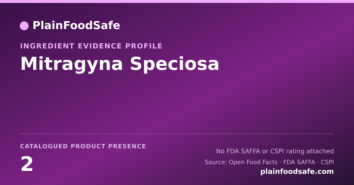 Share card for Mitragyna Speciosa Food Ingredient Evidence Profile