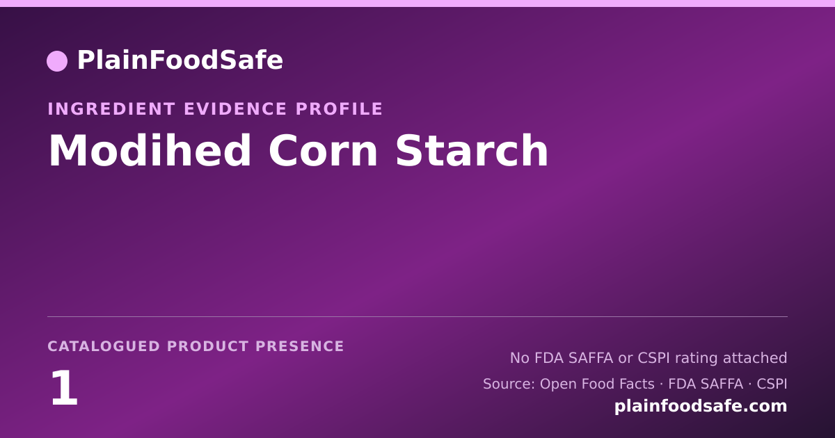 Share card for Modihed Corn Starch Food Ingredient Evidence Profile