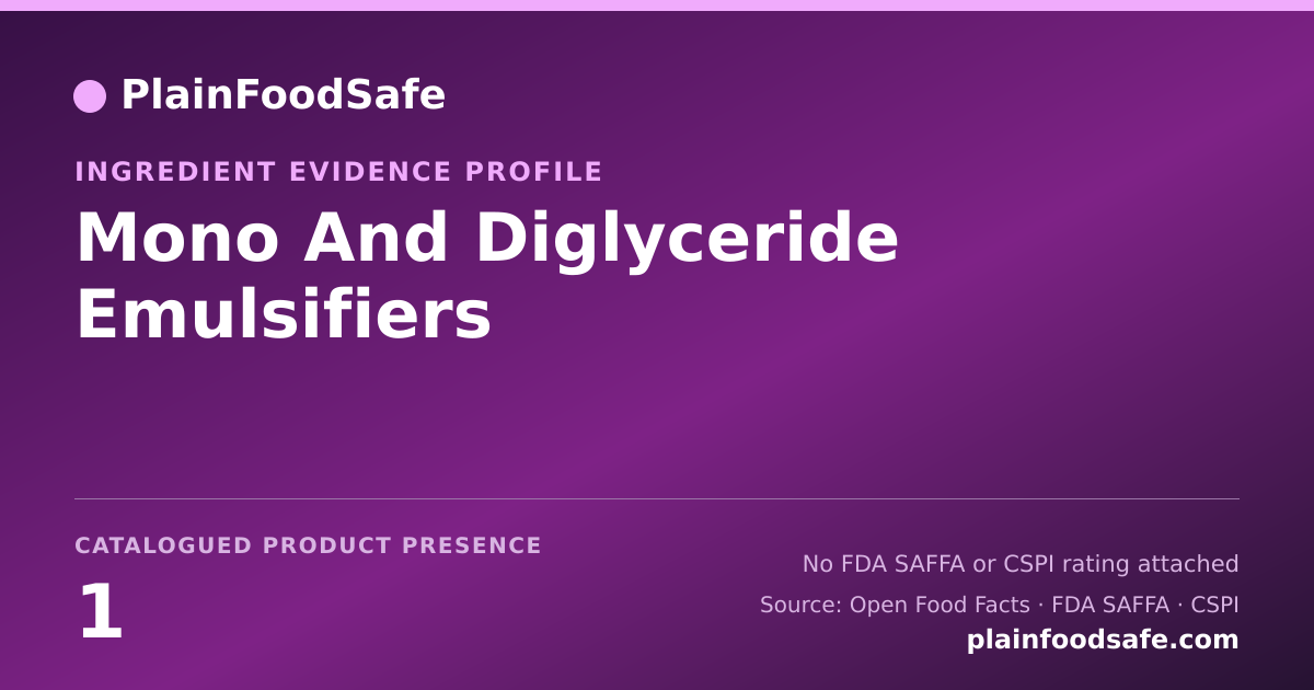 Share card for Mono And Diglyceride Emulsifiers Food Ingredient Evidence Profile