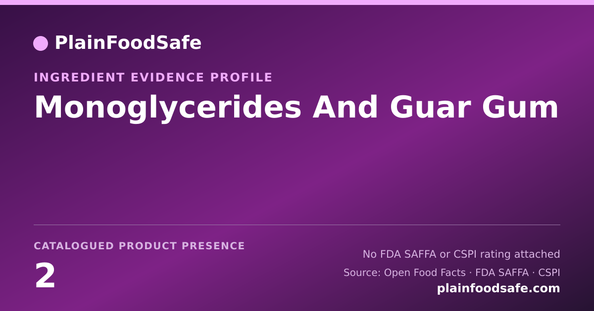 Share card for Monoglycerides And Guar Gum Food Ingredient Evidence Profile
