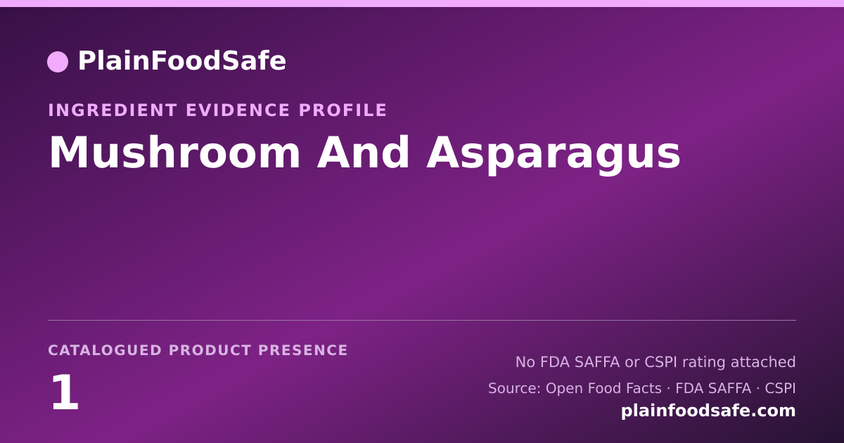 Share card for Mushroom And Asparagus Food Ingredient Evidence Profile