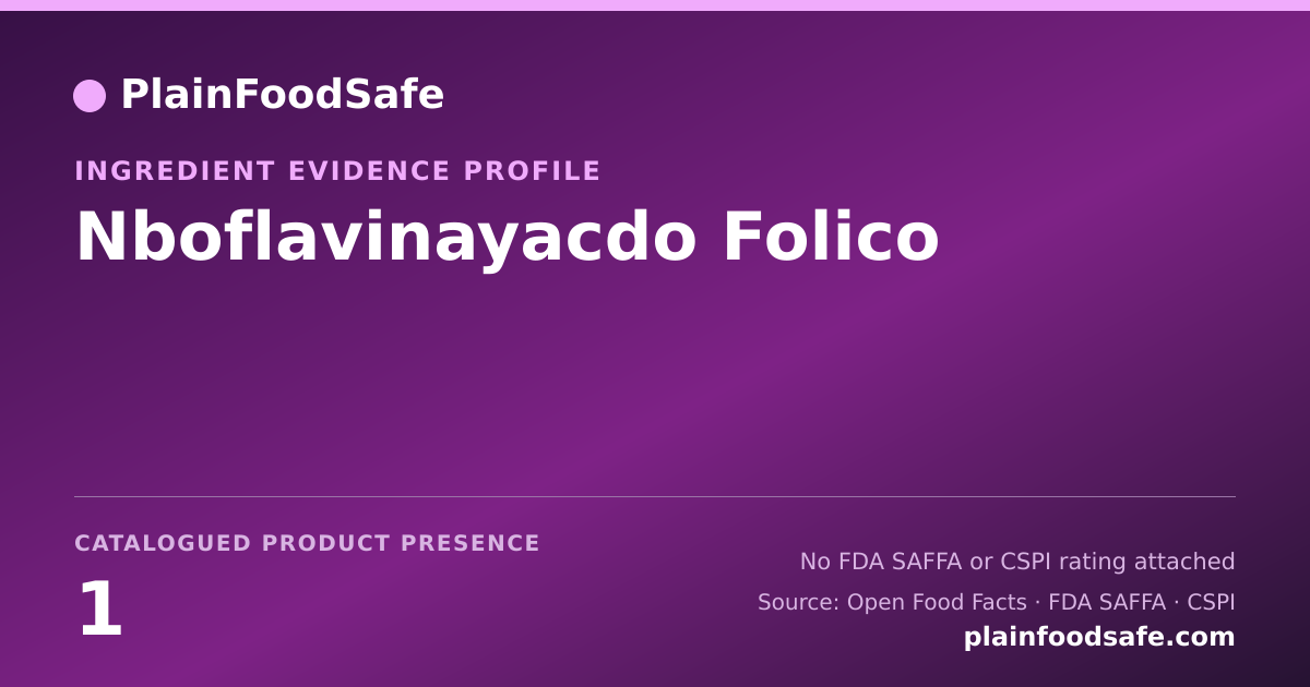 Share card for Nboflavinayacdo Folico Food Ingredient Evidence Profile