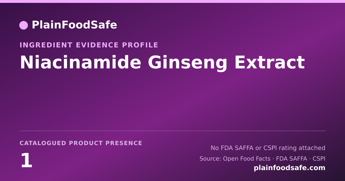 Share card for Niacinamide Ginseng Extract Food Ingredient Evidence Profile