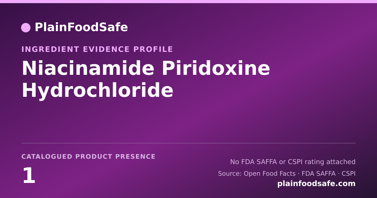 Share card for Niacinamide Piridoxine Hydrochloride Food Ingredient Evidence Profile