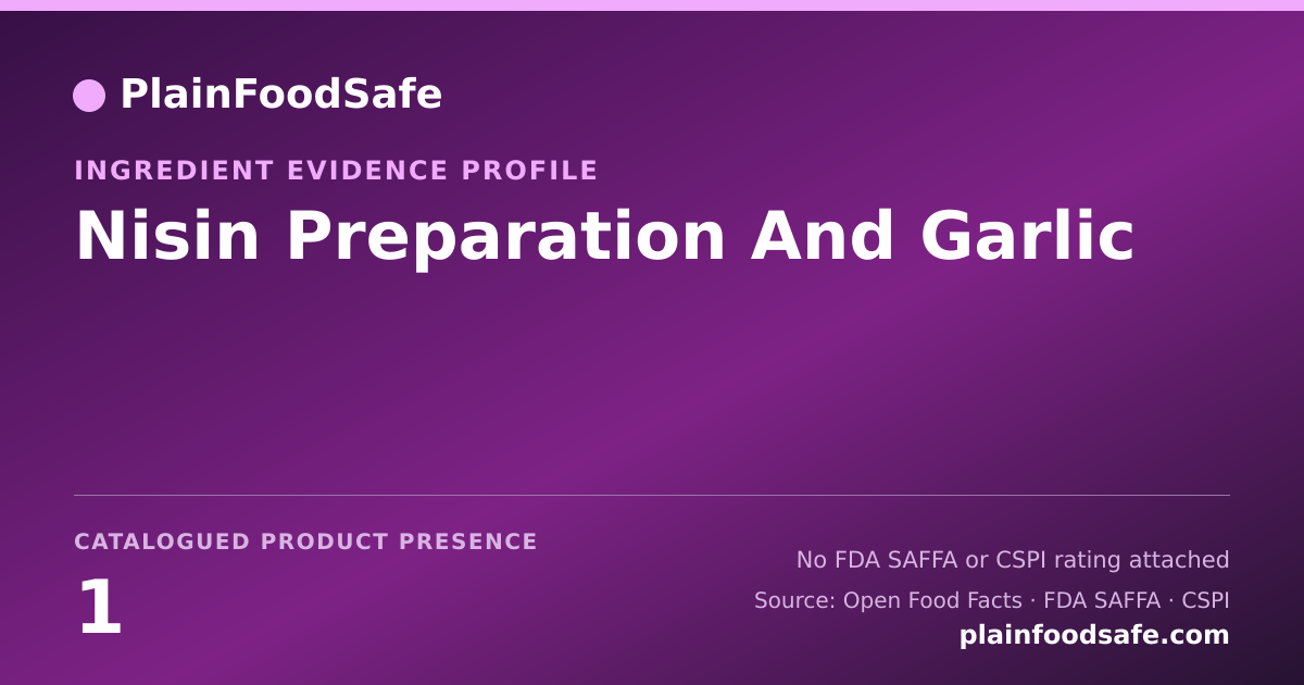 Share card for Nisin Preparation And Garlic Food Ingredient Evidence Profile