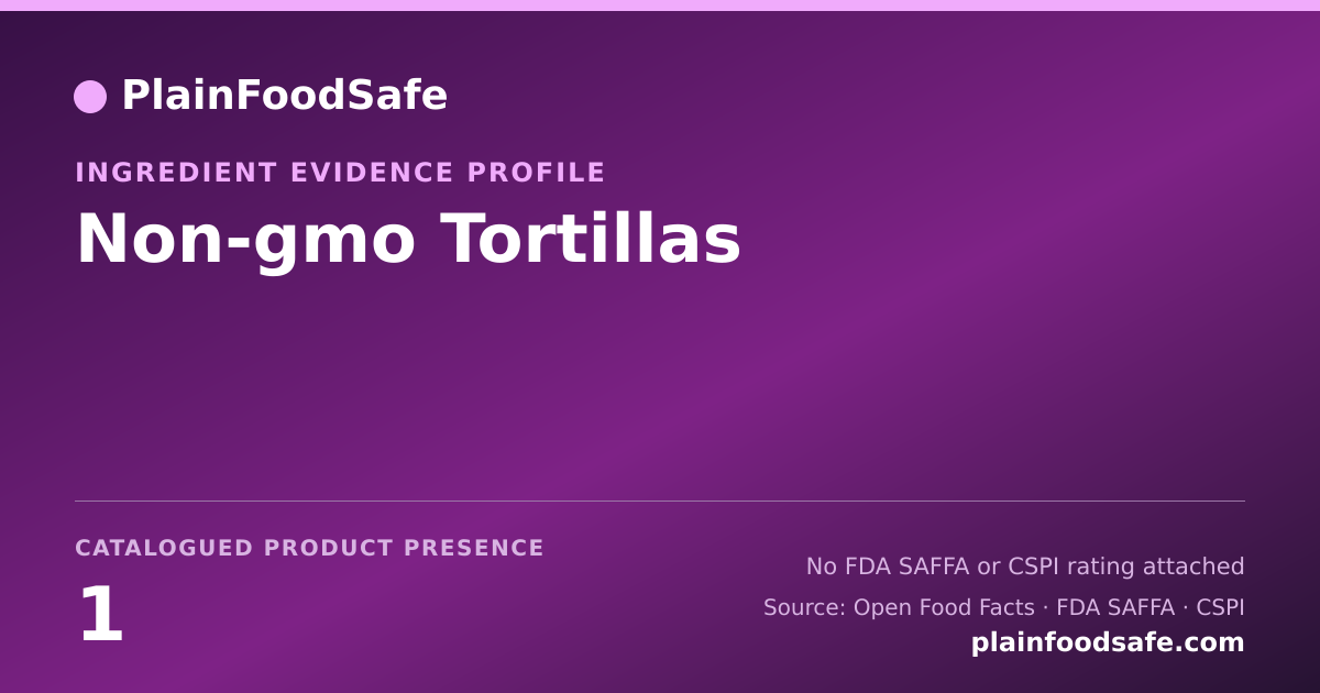 Share card for Non-gmo Tortillas Food Ingredient Evidence Profile