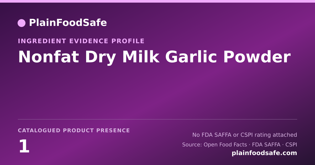 Share card for Nonfat Dry Milk Garlic Powder Food Ingredient Evidence Profile