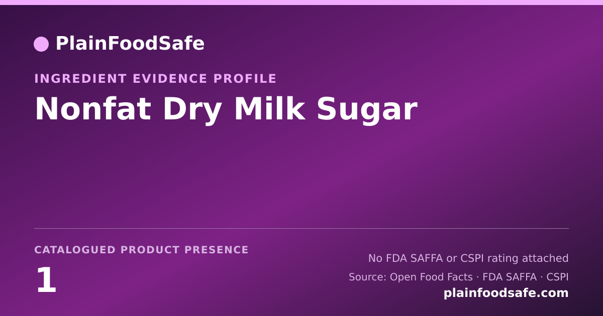 Share card for Nonfat Dry Milk Sugar Food Ingredient Evidence Profile