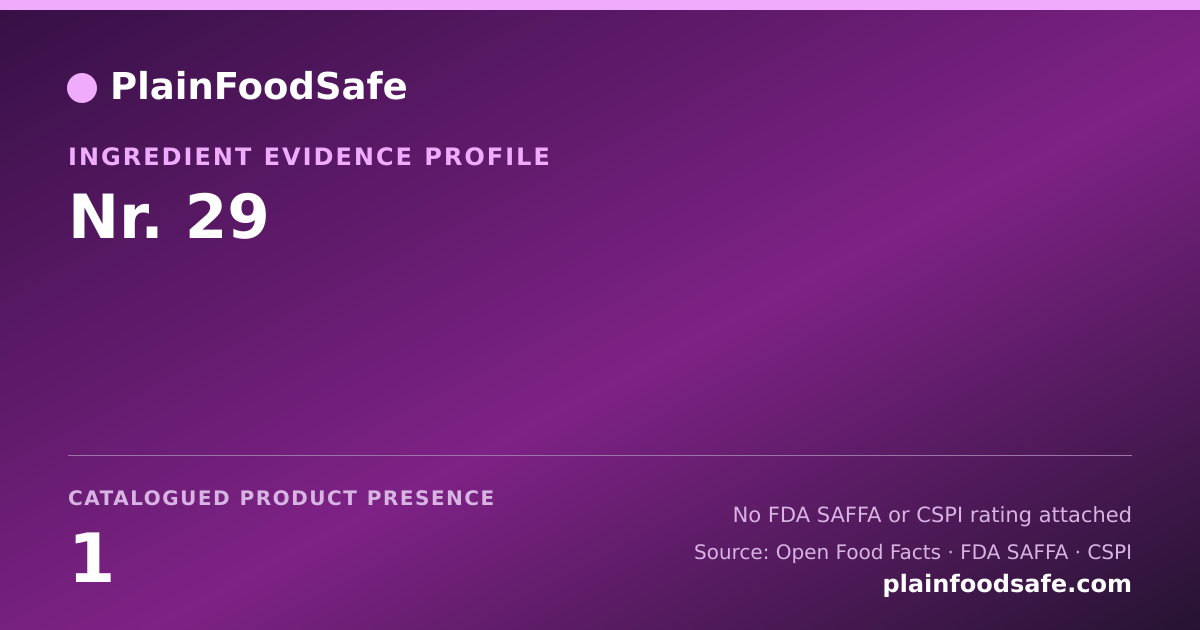 Share card for Nr. 29 Food Ingredient Evidence Profile