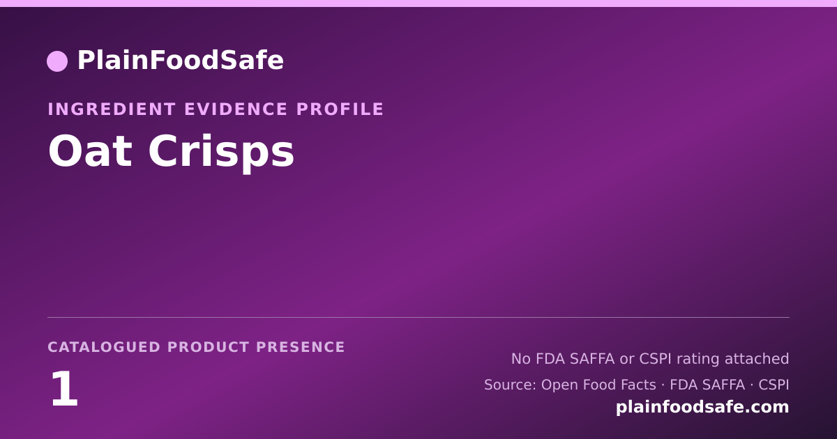 Share card for Oat Crisps Food Ingredient Evidence Profile