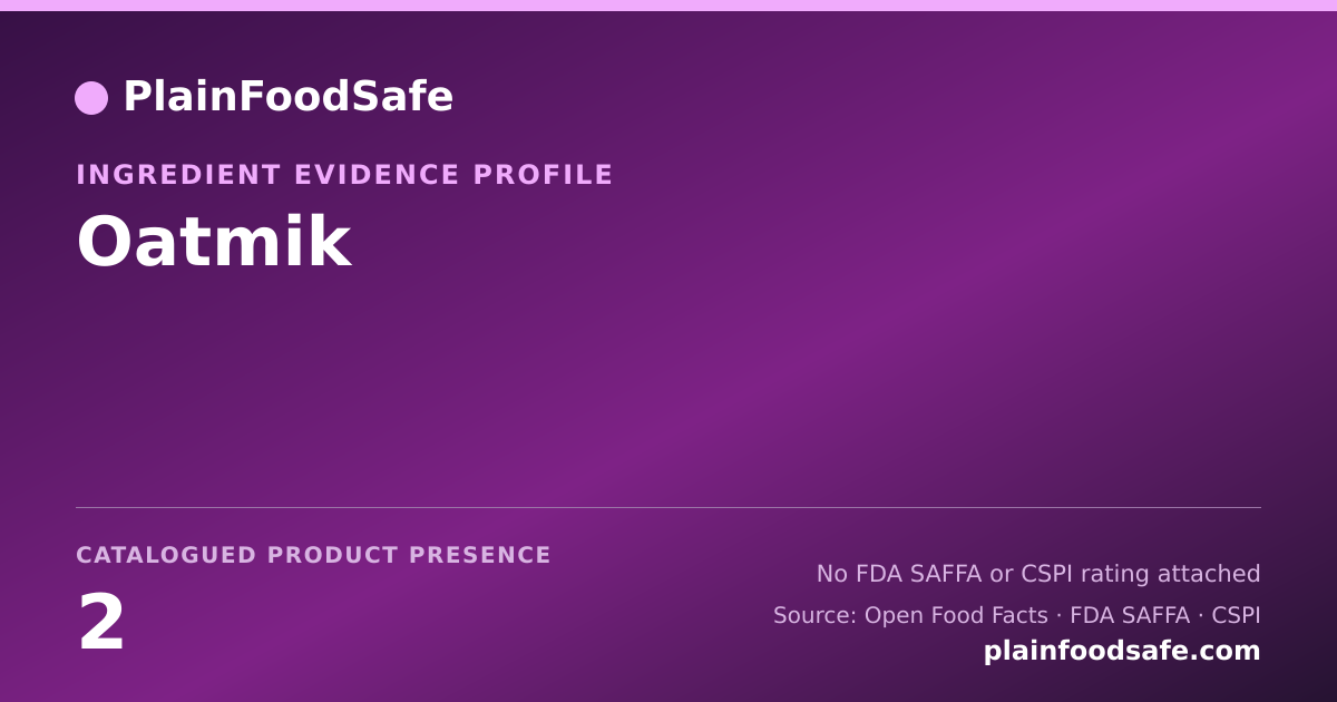 Share card for Oatmik Food Ingredient Evidence Profile