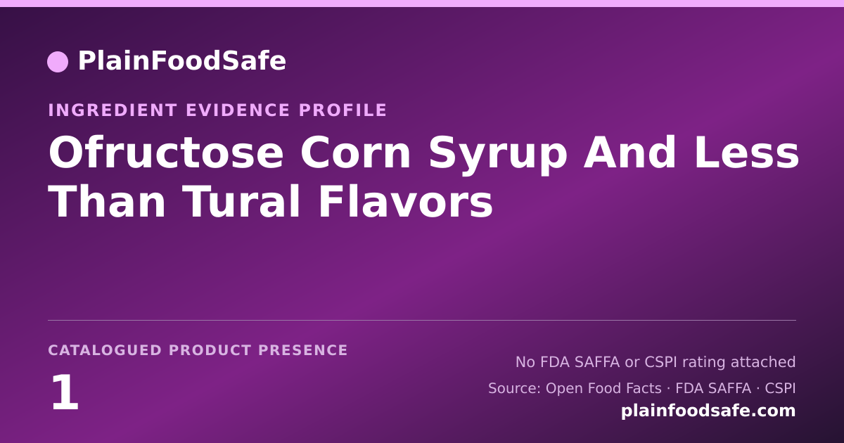 Share card for Ofructose Corn Syrup And Less Than Tural Flavors Food Ingredient Evidence Profile