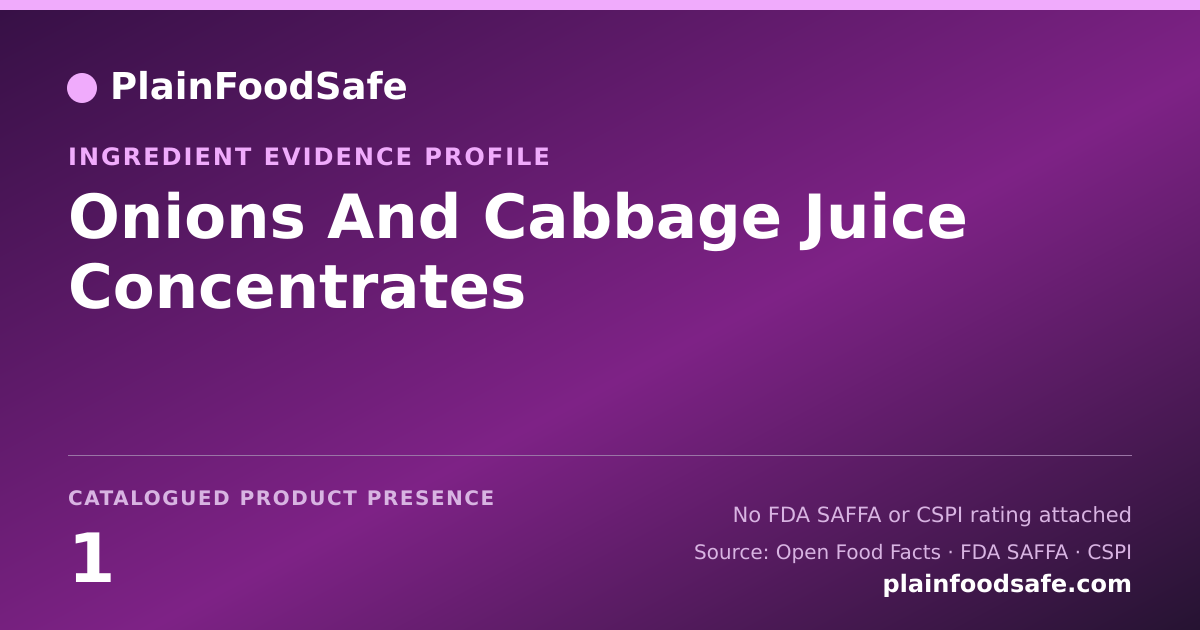 Share card for Onions And Cabbage Juice Concentrates Food Ingredient Evidence Profile
