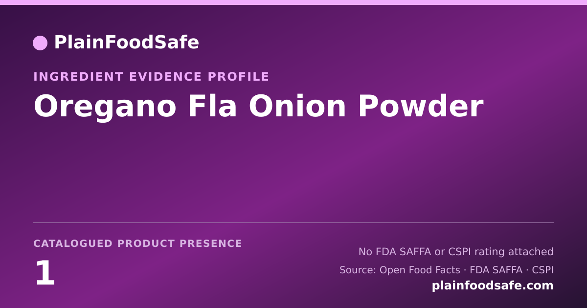 Share card for Oregano Fla Onion Powder Food Ingredient Evidence Profile