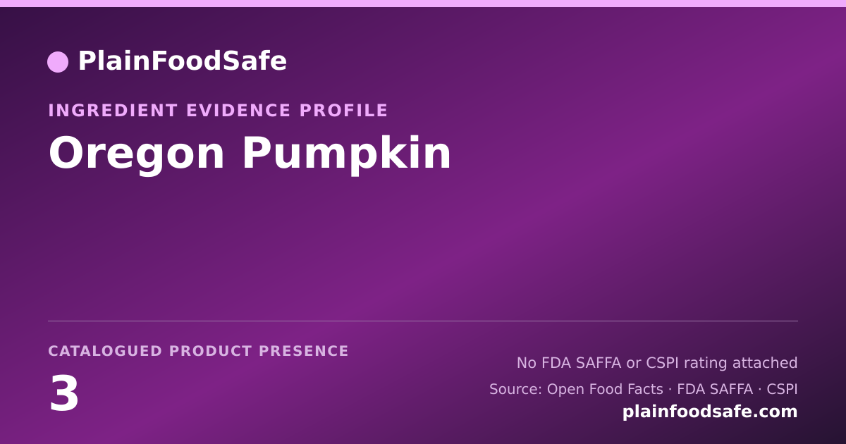 Share card for Oregon Pumpkin Food Ingredient Evidence Profile