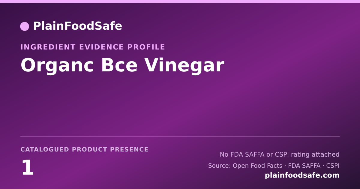 Share card for Organc Bce Vinegar Food Ingredient Evidence Profile