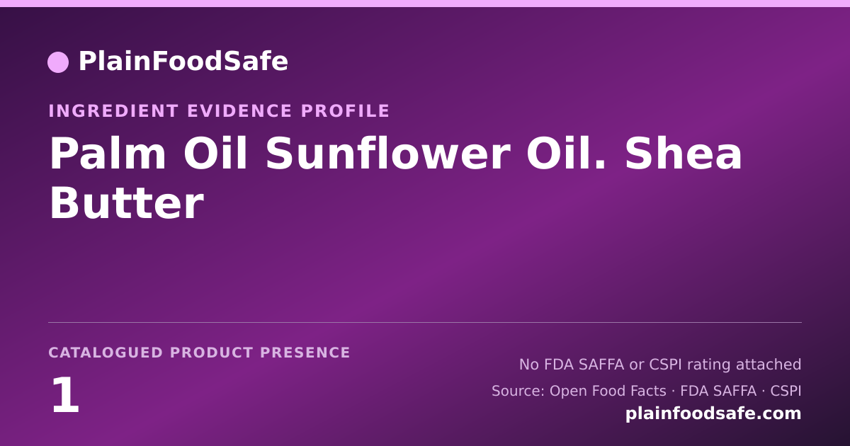 Share card for Palm Oil Sunflower Oil. Shea Butter Food Ingredient Evidence Profile