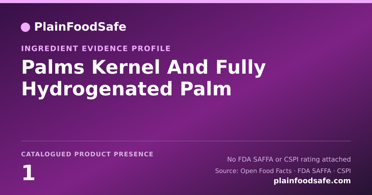 Share card for Palms Kernel And Fully Hydrogenated Palm Food Ingredient Evidence Profile