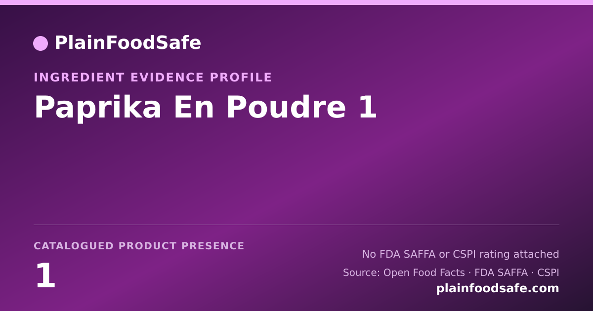 Share card for Paprika En Poudre 1 Food Ingredient Evidence Profile
