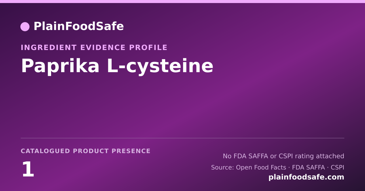 Share card for Paprika L-cysteine Food Ingredient Evidence Profile
