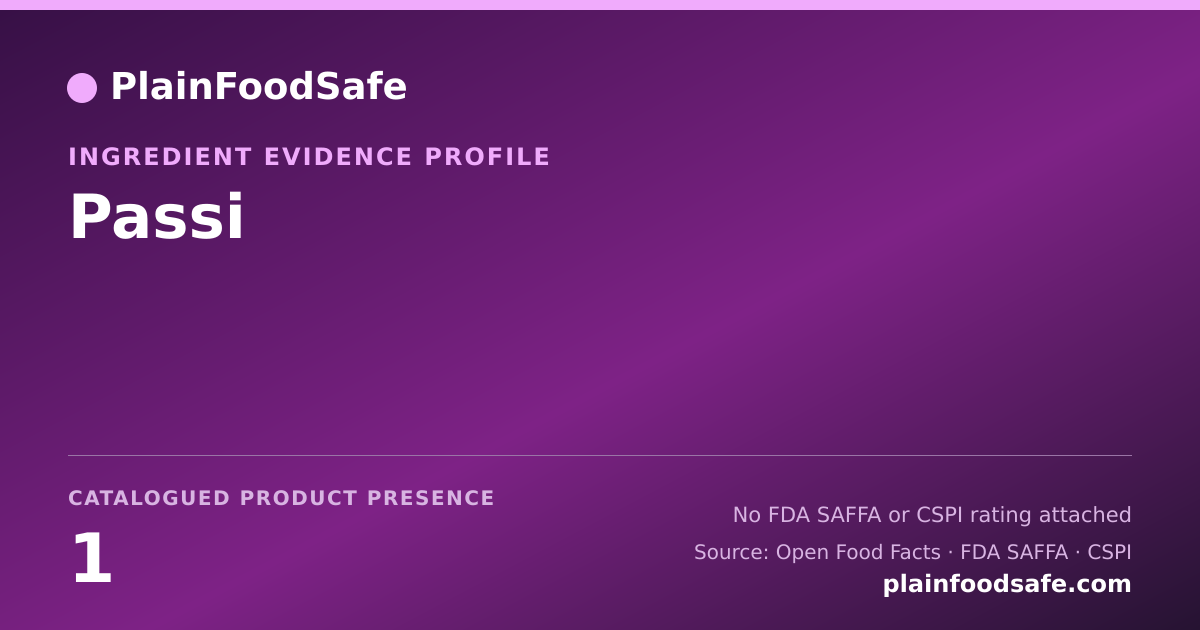 Share card for Passi Food Ingredient Evidence Profile