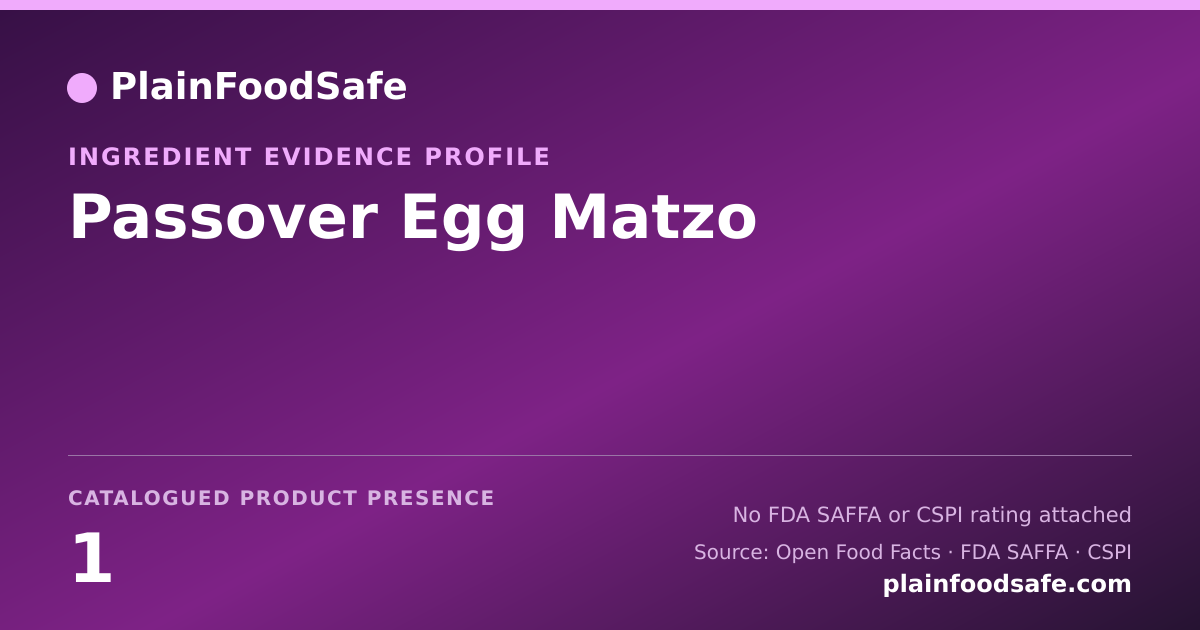 Share card for Passover Egg Matzo Food Ingredient Evidence Profile