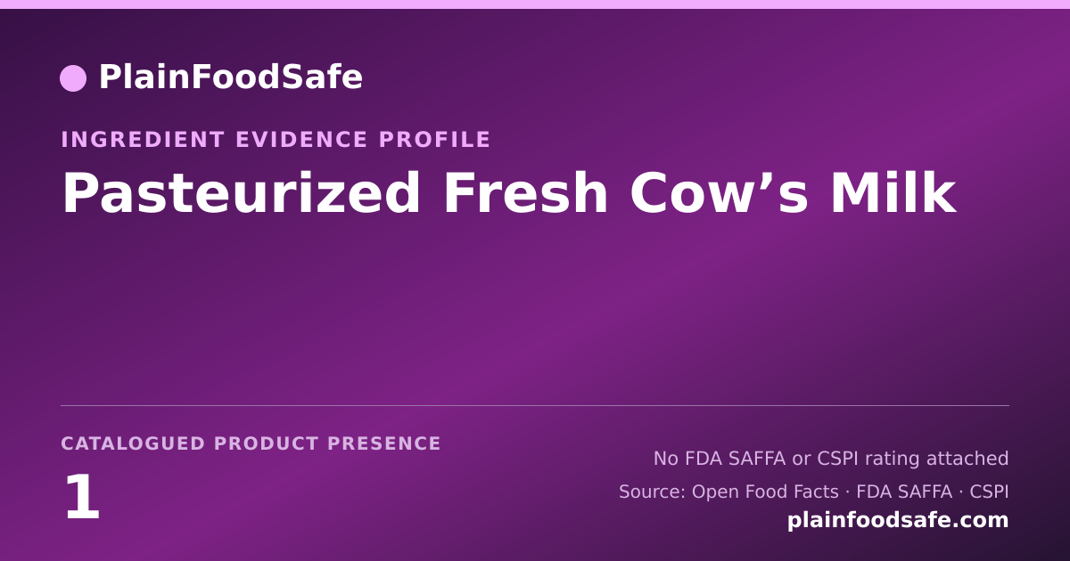 Share card for Pasteurized Fresh Cow’s Milk Food Ingredient Evidence Profile