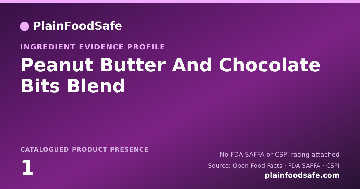 Share card for Peanut Butter And Chocolate Bits Blend Food Ingredient Evidence Profile