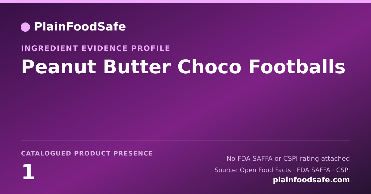 Share card for Peanut Butter Choco Footballs Food Ingredient Evidence Profile