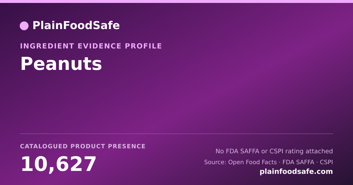Share card for Peanuts Food Ingredient Evidence Profile