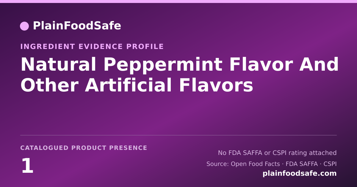 Share card for Natural Peppermint Flavor And Other Artificial Flavors Food Ingredient Evidence Profile