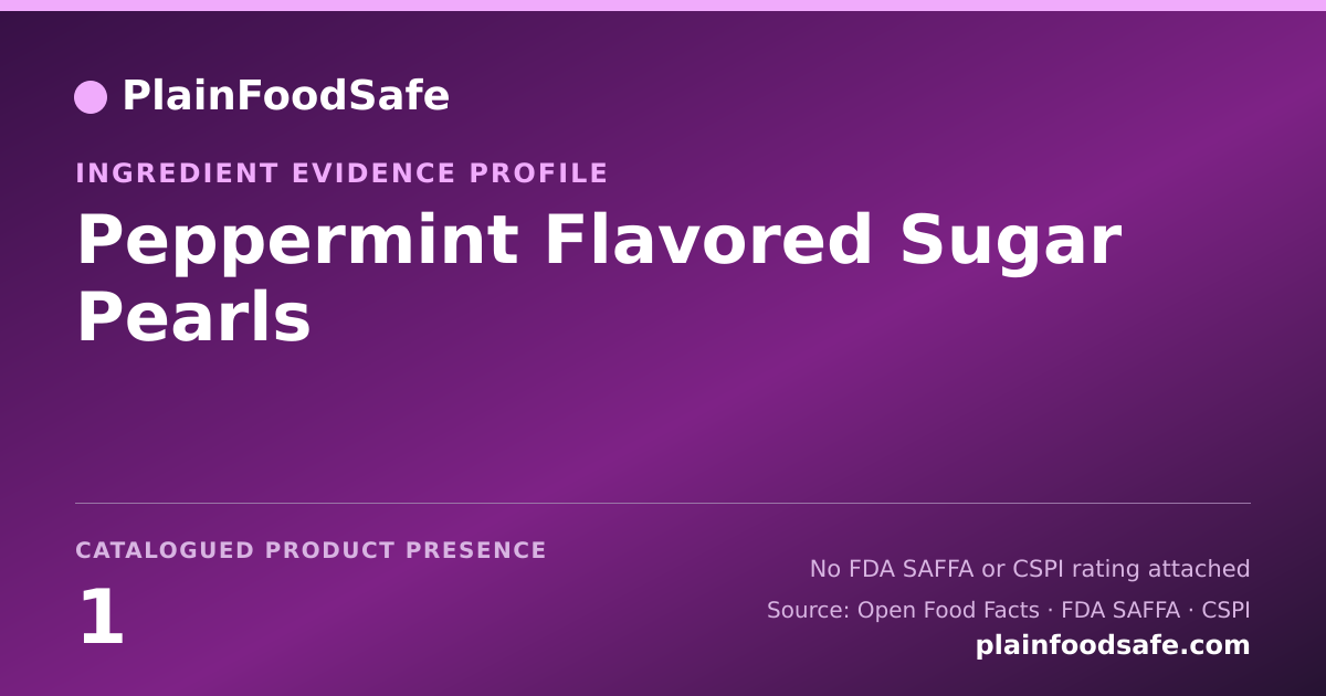 Share card for Peppermint Flavored Sugar Pearls Food Ingredient Evidence Profile