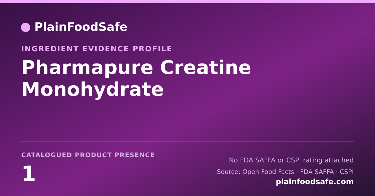 Share card for Pharmapure Creatine Monohydrate Food Ingredient Evidence Profile