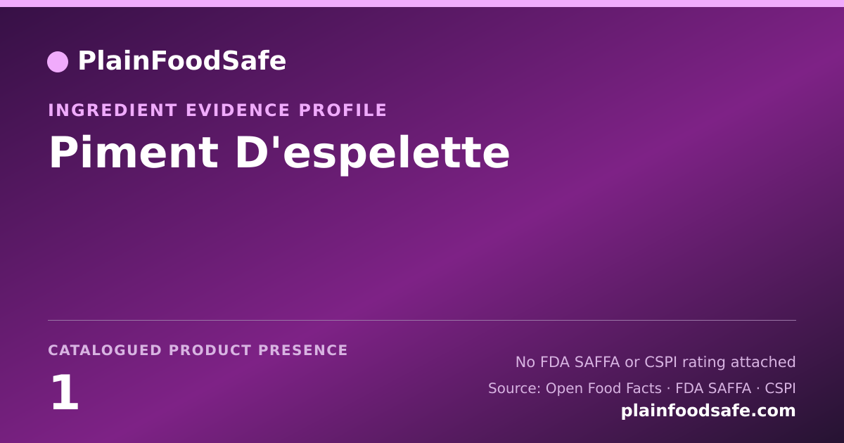 Share card for Piment D'espelette Food Ingredient Evidence Profile