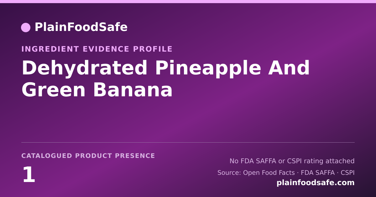 Share card for Dehydrated Pineapple And Green Banana Food Ingredient Evidence Profile