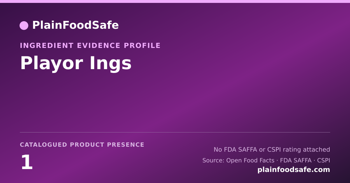 Share card for Playor Ings Food Ingredient Evidence Profile