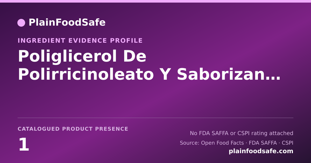 Share card for Poliglicerol De Polirricinoleato Y Saborizante Natural Food Ingredient Evidence Profile