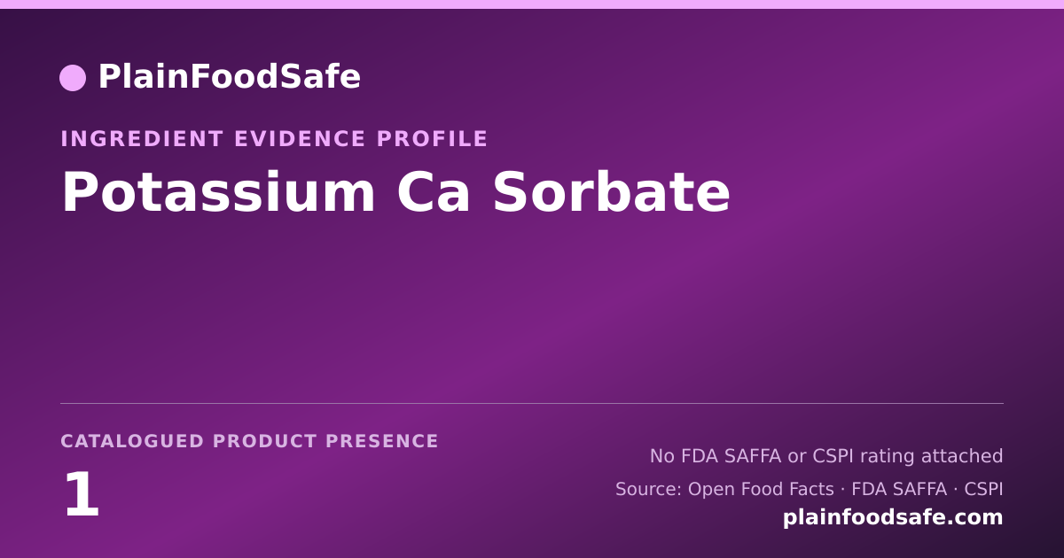 Share card for Potassium Ca Sorbate Food Ingredient Evidence Profile